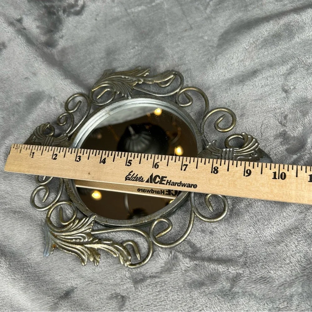 VTG‎ Home Interiors Mirrors Hollywood Silver Regency Fleur De Lis Acanthus Leaf